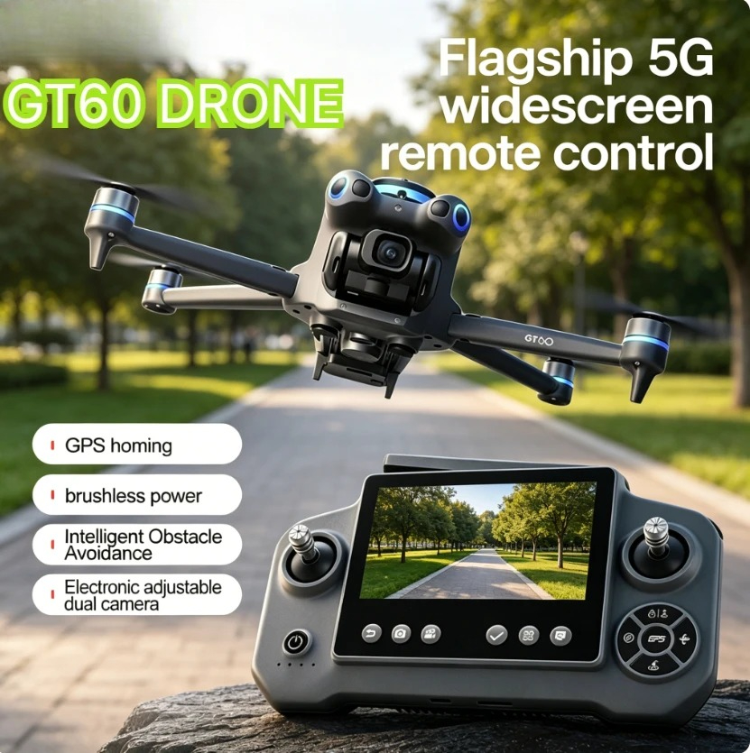 Drone Surveying - โดรน GT60 GPS แบบพับได้ หน้าจอ 4.3