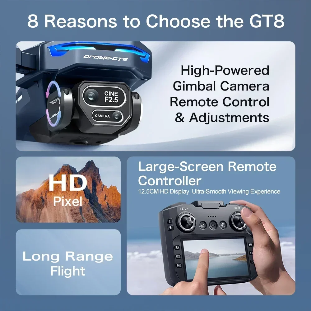 Drone 4K HD GT8 กล้องหลีกเลี่ย - Drone Photogrammetry บทวิจารณ์และราคา